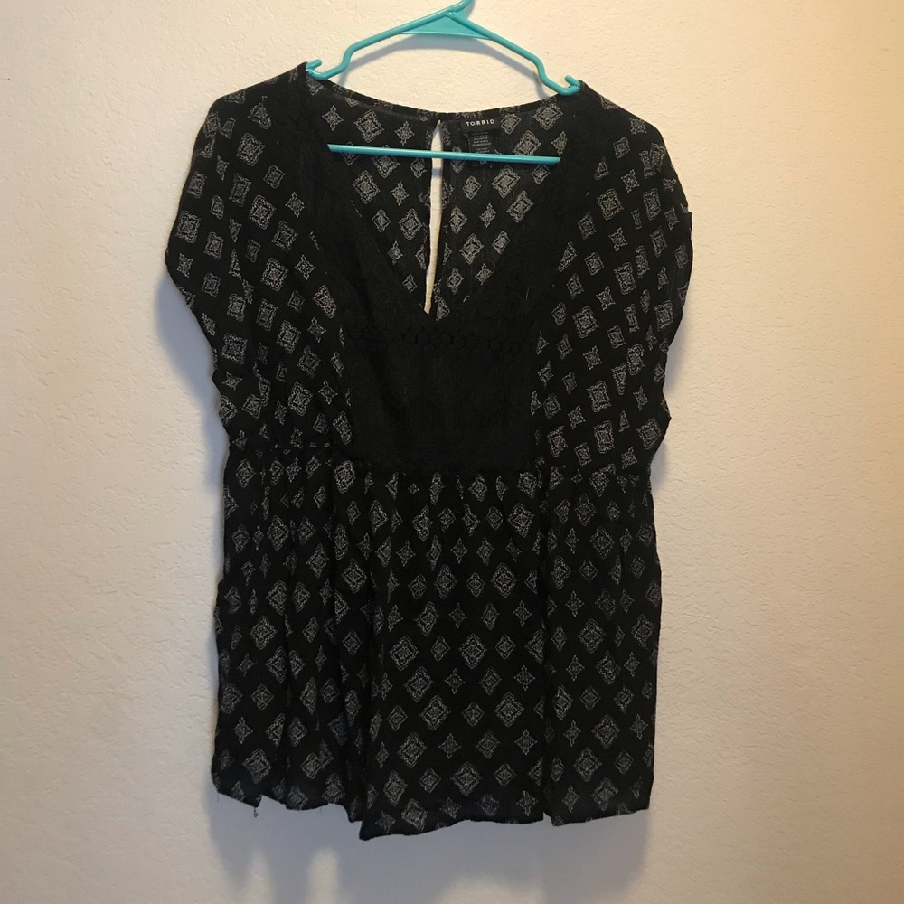 Torrid black babydoll top size 00